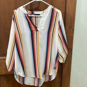 XL striped retro blouse